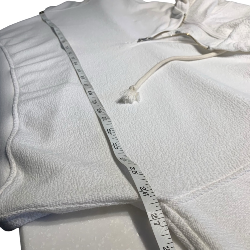 Aerie Quarter Zip Hoodie Womens Large White Cropped Soft Lounge Pullover - Picture 7 of 9